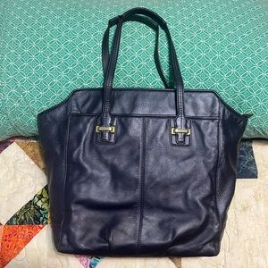 Coach navy blue iridescent tote